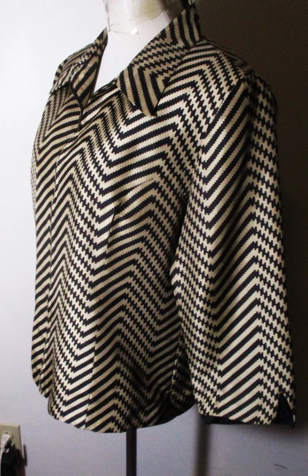 Blusa o chaqueta ligera SILKLAND negra tostada cremallera completa 100 % seda para mujer 12 Foto 4 de 4