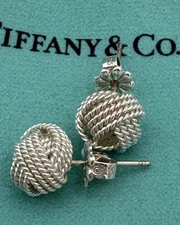 Tiffany & Co. 💯% Auth  Twist Knot 925 Silver Stud Earrings w/ Box ✨EUC✨