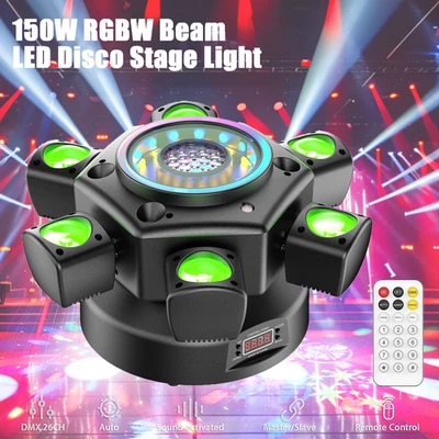 UKING 150W LED Laser Beam Moving Head luz de escenario RGBW DMX DJ Party Show efecto de luz