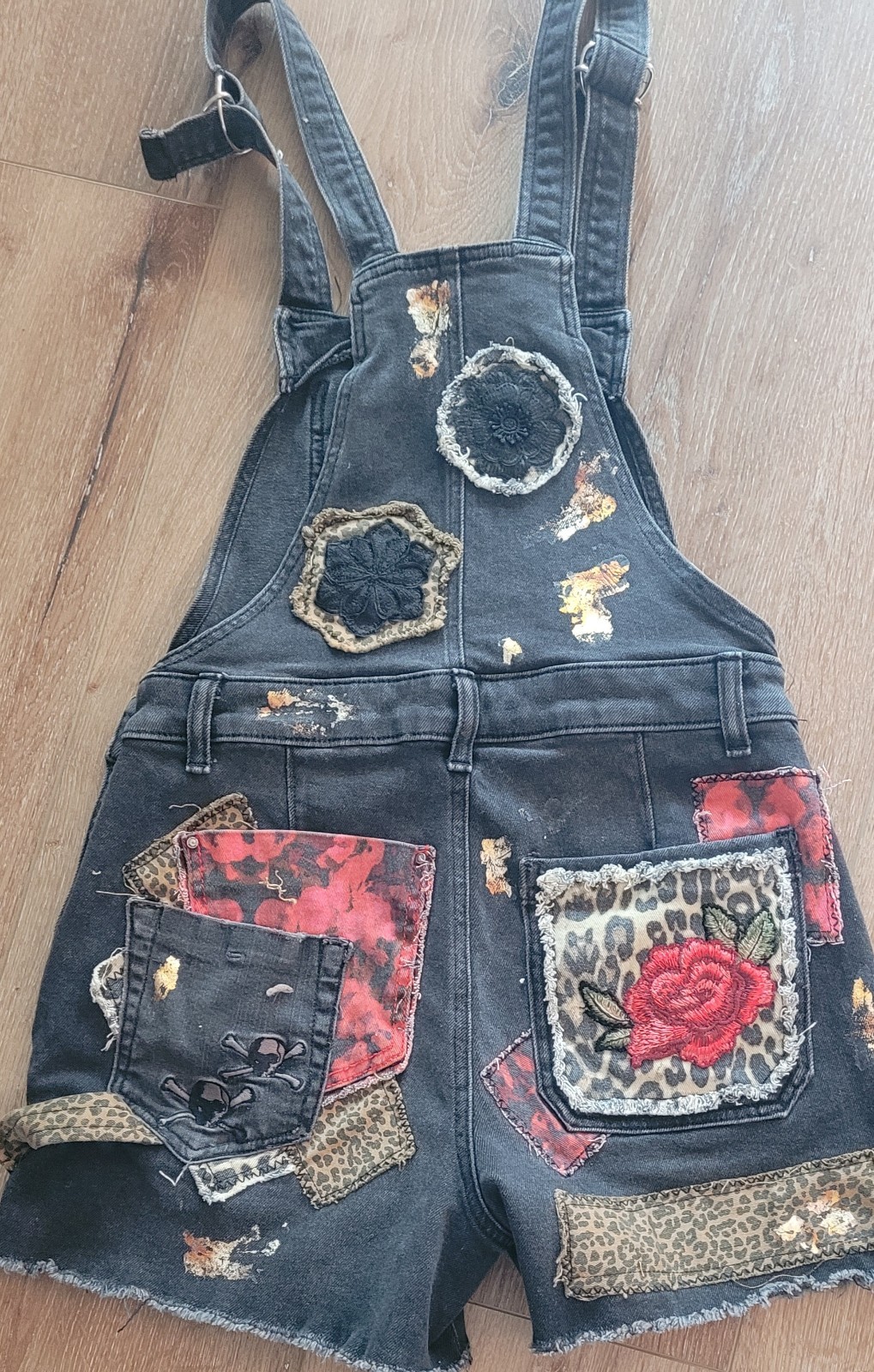 Upcycled Patchwork Shortalls - image 7