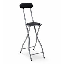 NEW! Black Padded Folding High Chair Breakfast Kitchen Bar Stool Seat