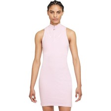 Nike NEW Nike Sportswear Swoosh Sleeveless Half-Zip Dress Pink Women s Medium
