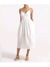 J Crew NWT V-neck smocked-waist dress in cotton poplin Item BR450