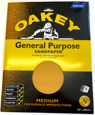Norton™ Oakey Range General Purpose Sandpaper Med 70 Grade X5 Per Pk  **SALE**