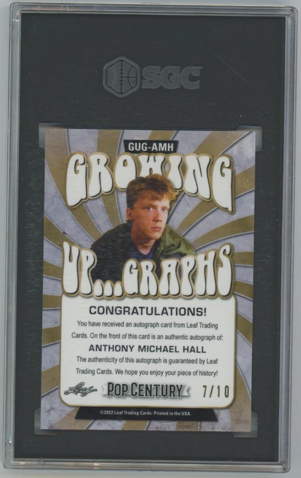 2022 Leaf Metal Pop Century Blue Mojo 7/10 SGC10 auto10 Anthony Michael Hall - Image 2 of 2