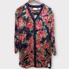 Victoria  s Secret Vintage Gold Label Floral Sheer Night Gown Sleep Shirt Small