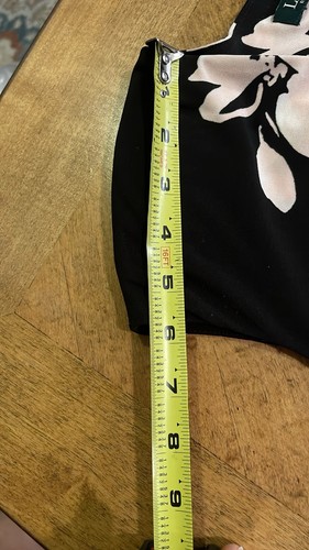abito lauren ralph lauren floreale surplice jersey nero con rosa floreale taglia 12 - Foto 7 di 13