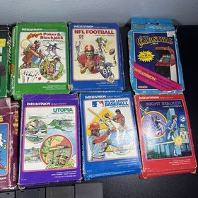 Vintage Video Game Intellivision Games (15)baseball Pitfall Burger Time Utopia