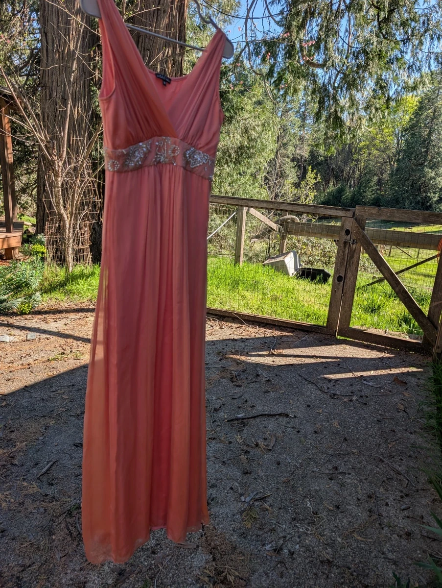 maria bianca nero red dress Maria Bianca Nero Kylie Ruffle Slipdress Gown SZ 0 Wine Mrsp $338