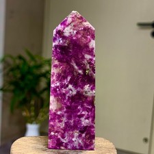 32G Natural purple lepidolite Crystal energy obelisk Specimen healing