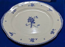 Serving plate W.H Grindley Blue art deco Geometric Pattern 16.5 Inch X 12.5  