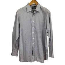 Hart Schaffner Marx Purple Pima Cotton Non-Iron Button Up Shirt 17.5 35