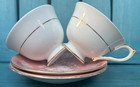 england AYNSLEY SETS OF 2 CUPS & 2 SAUCERS gold trim PINK WITH ROSES bone china — photo 3
