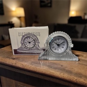 Fifth Avenue Crystal Ltd Clear Crystal Arch Desk Clock Quartz Roman Numerals