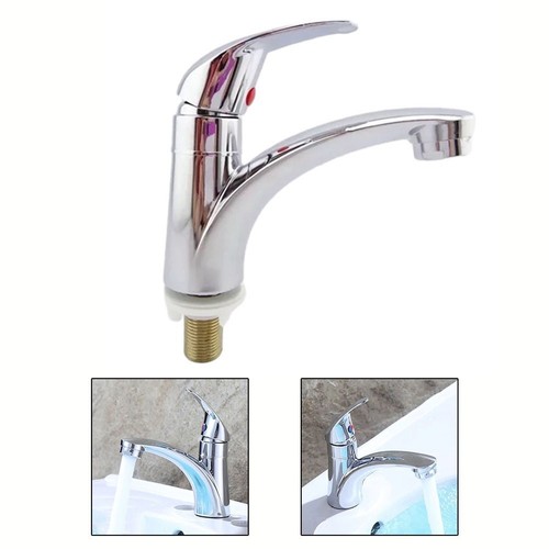 Robinet simple bassin froid design élégant alliage de zinc plaqué chrome - Photo 11/12
