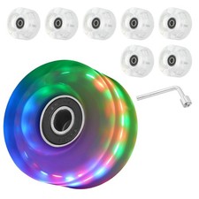 8Pack Roller Skate Wheels Set 58mm 82A Light Up Skateboard Cruiser Wheels Set