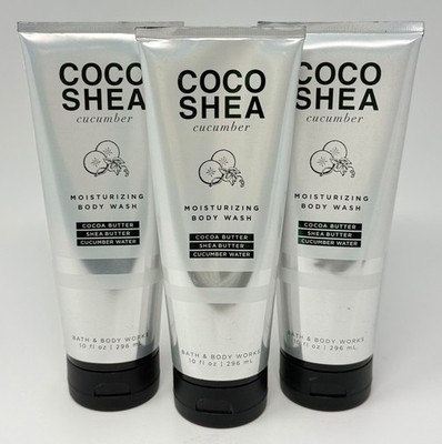 3 BATH & BODY WORKS COCO SHEA CUCUMBER MOISTURIZING BODY WASH 10 OZ COCOA SHEA