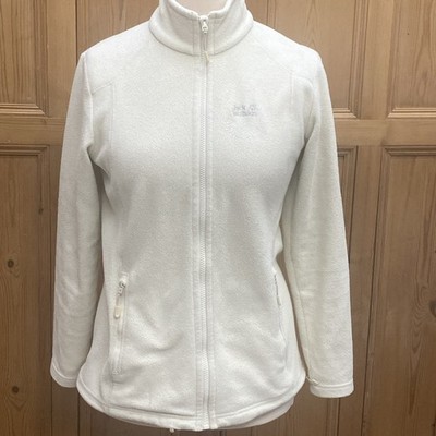 Ladies Jack Wolfskin Cream Full Zip Fleece Size 12