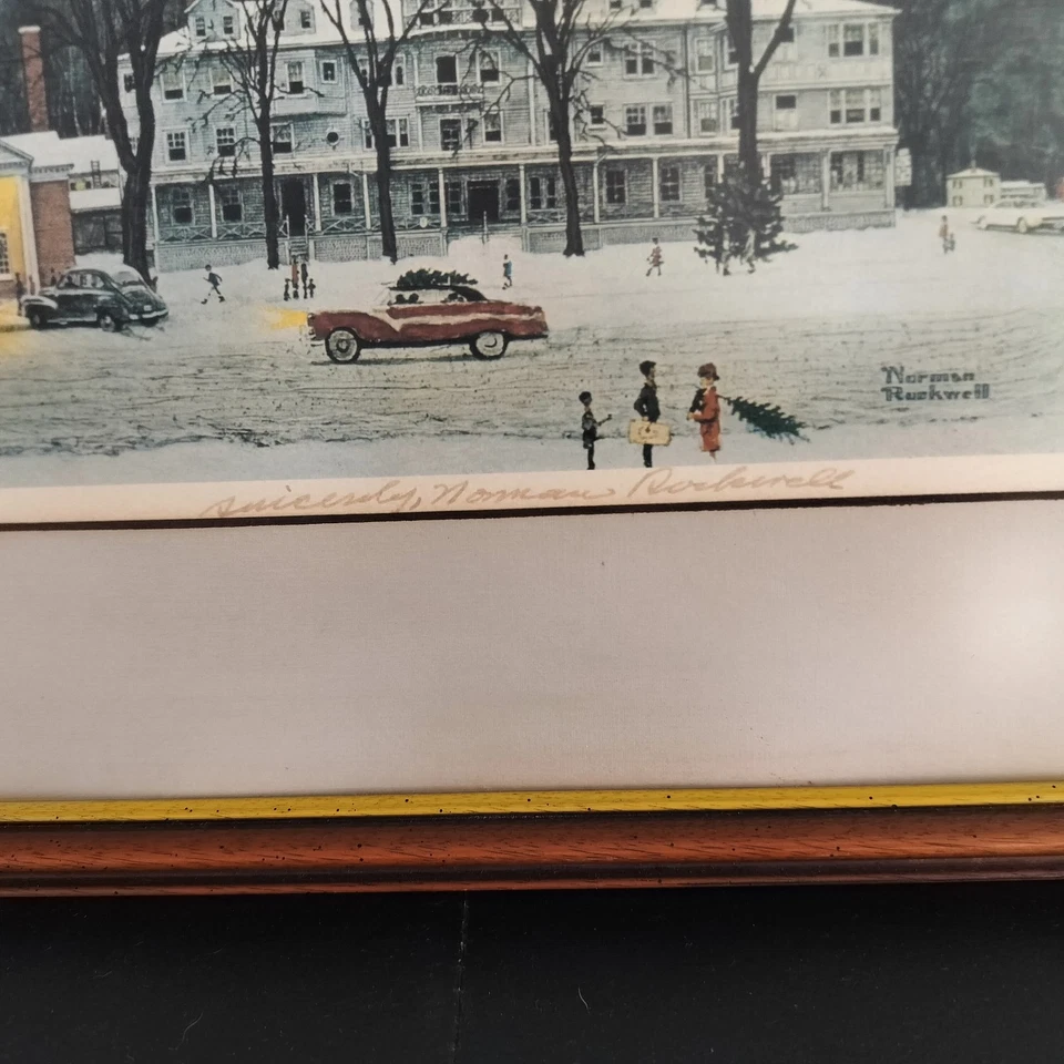 Norman Rockwell "Stockbridge, Main Street At Christmas" Signed 1967 Litho - Image 2 of 4