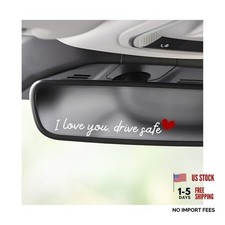 3 PCS I Love You Drive Safe Mirror Stickers, Funny Car Rear View Mirror White