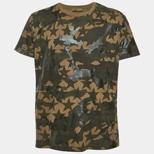 Valentino Green Camo Star Print Cotton Crew Neck TShirt M