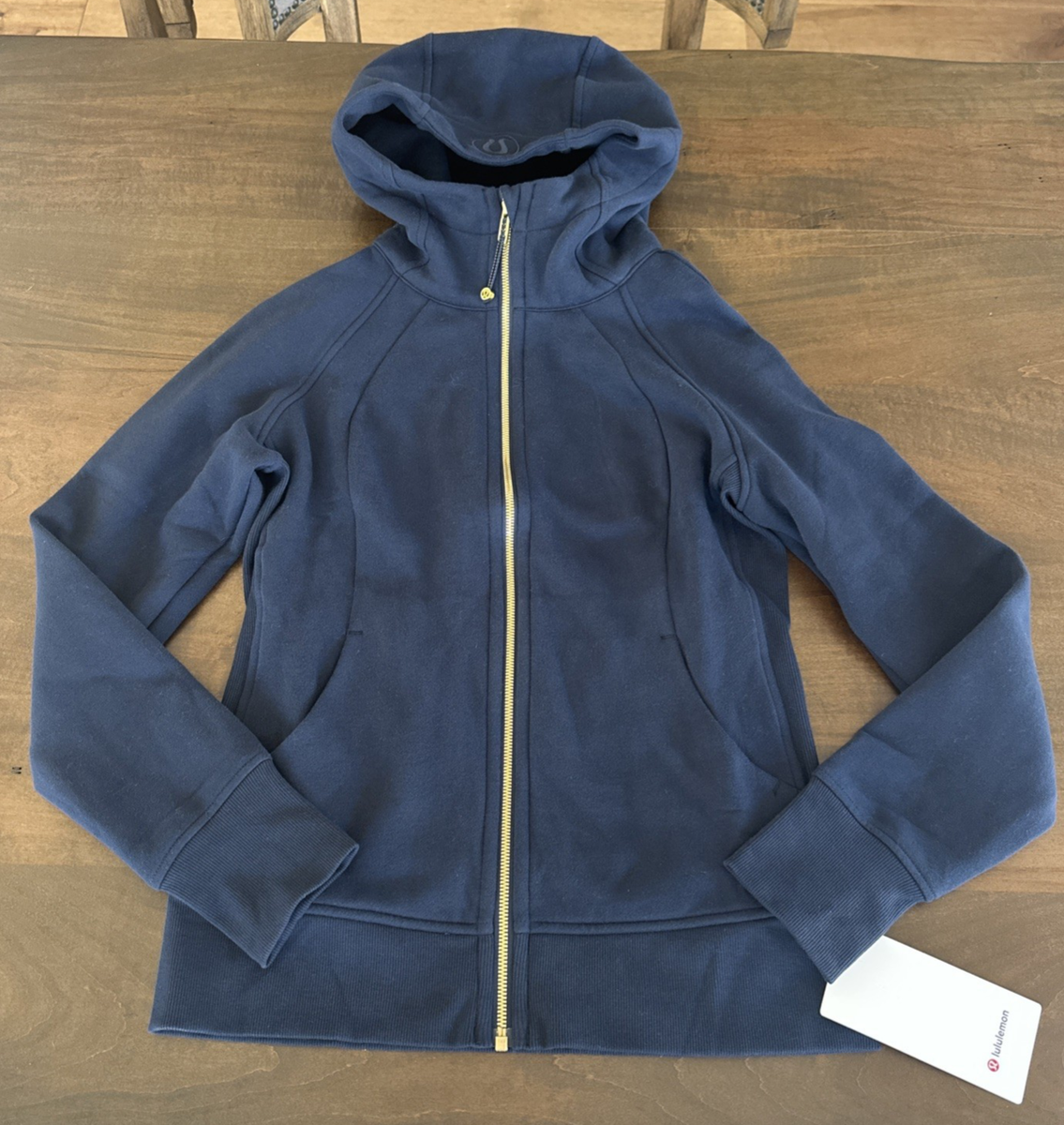 Lululemon Scuba Full-Zip Hoodie True Navy / Gold Women's Size 8