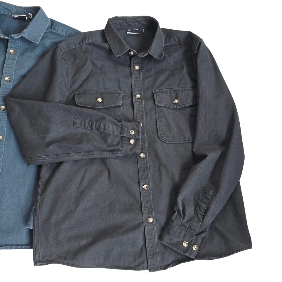 ASOS комплект мужской Overshirt рубашка на пуговицах куртка Shacket - синий черный XL - Изображение 4 из 4