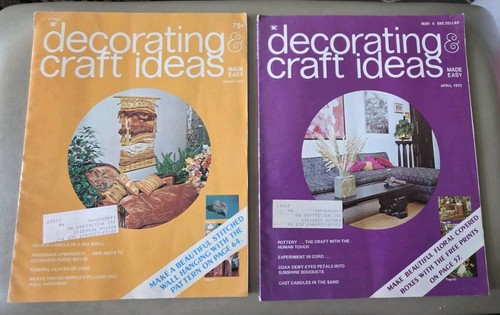 Vtg 70s Magazines Decorating & Craft Ideas March & April 1973 Decor Art Project