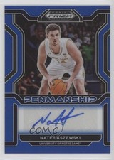 2022-23 Prizm Draft Picks College Penmanship Blue 29/149 Nate Laszewski Auto xw1