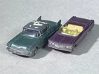 LESNEY MATCHBOX 27C CADILLAC, 39B PONTIAC - ROUGH, BUT RARE COLOR VARIATIONS