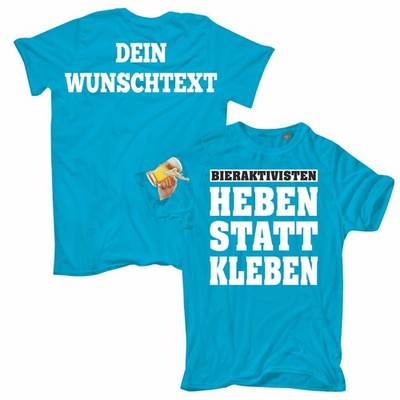 Männer Jungs T-Shirts Bieraktivisten mit eigenen Text oder Name auf Rücken