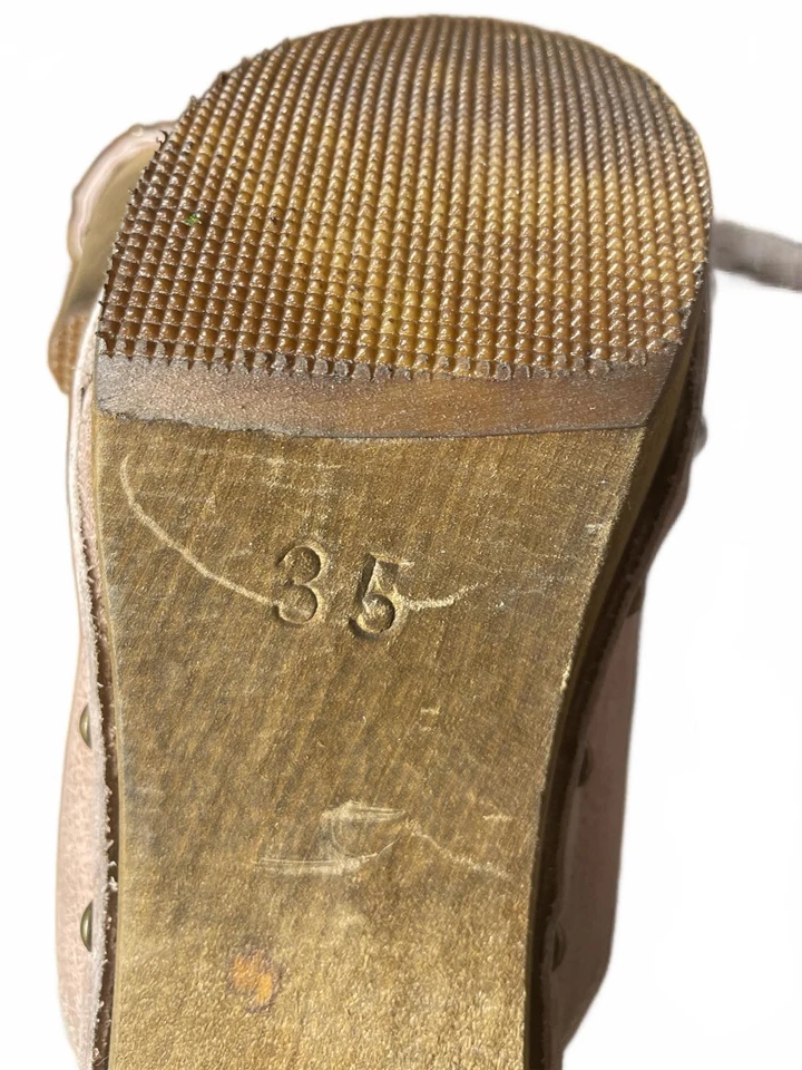 Zapatos Sanita Diseño Danés Para Mujer 35 Rosa Malva Gamuza Mules con Tacones de Madera Foto 4 de 4