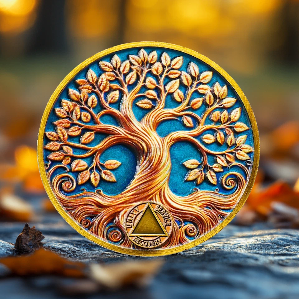 9 Years Sober -Nine Year Sobriety Coin Alcoholics Anonymous AA Chips Medallions - Image 2 of 4