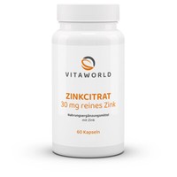 Vita World Zinkcitrat 30Mg Reines Zink 60 Vegi Kapseln Zink Citrat Zn 100% Rein