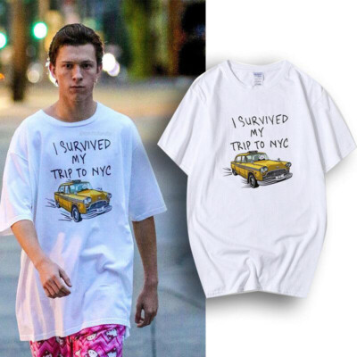 Tom Holland t-shirt Tees Survived Trip To NYC Print Cotton NEW