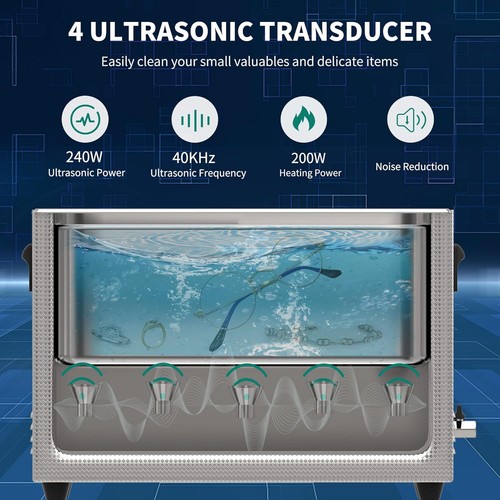 10L Ultrasonic Cleaner Cleaning Machine with Basket Heater and Timer 240W - Picture 3 of 12