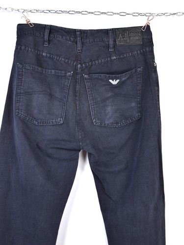 Vintage Armani Jeans Blue Linen Pants Size 30 / 32 - Picture 7 of 10