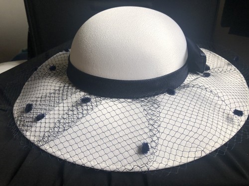 White \u0026 Navy Wedding Hat | eBay