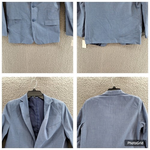 Nautica Micro-Texture 2-Piece Suit Big Boys 18/16 Dark Blue Zip Button Closure~ - Picture 22 of 22