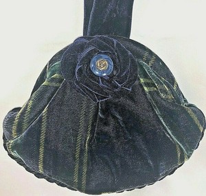 navy blue velvet handbag