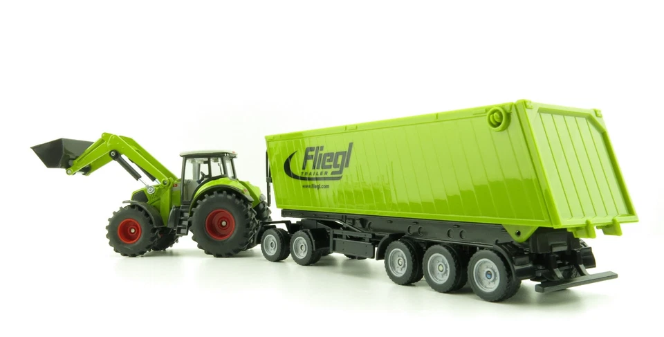 Siku 1949 Claas Axion 850 Tractor with Frontloader, Dolly Tipping Trailer 1:50 - Image 4 of 4