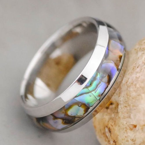 Venta al por mayor 50 Anillo de Cáscara de Abulón TOP Anillos de Acero Inoxidable ModaJoyería - Imagen 2 de 10