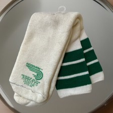 VTG 80s Ridgeview Socks 6-10 Green Striped Orlon Acrylic Mid Calf USA Sport