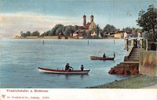 L198 Germany Friedrichshafen a Bodensee Boats Litho vintage postcard