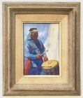 PRICE DROP! ORIG Donald PUTNAM '75 "INDIAN DRUMMER" Gouache on Paper FRAME 10x12
