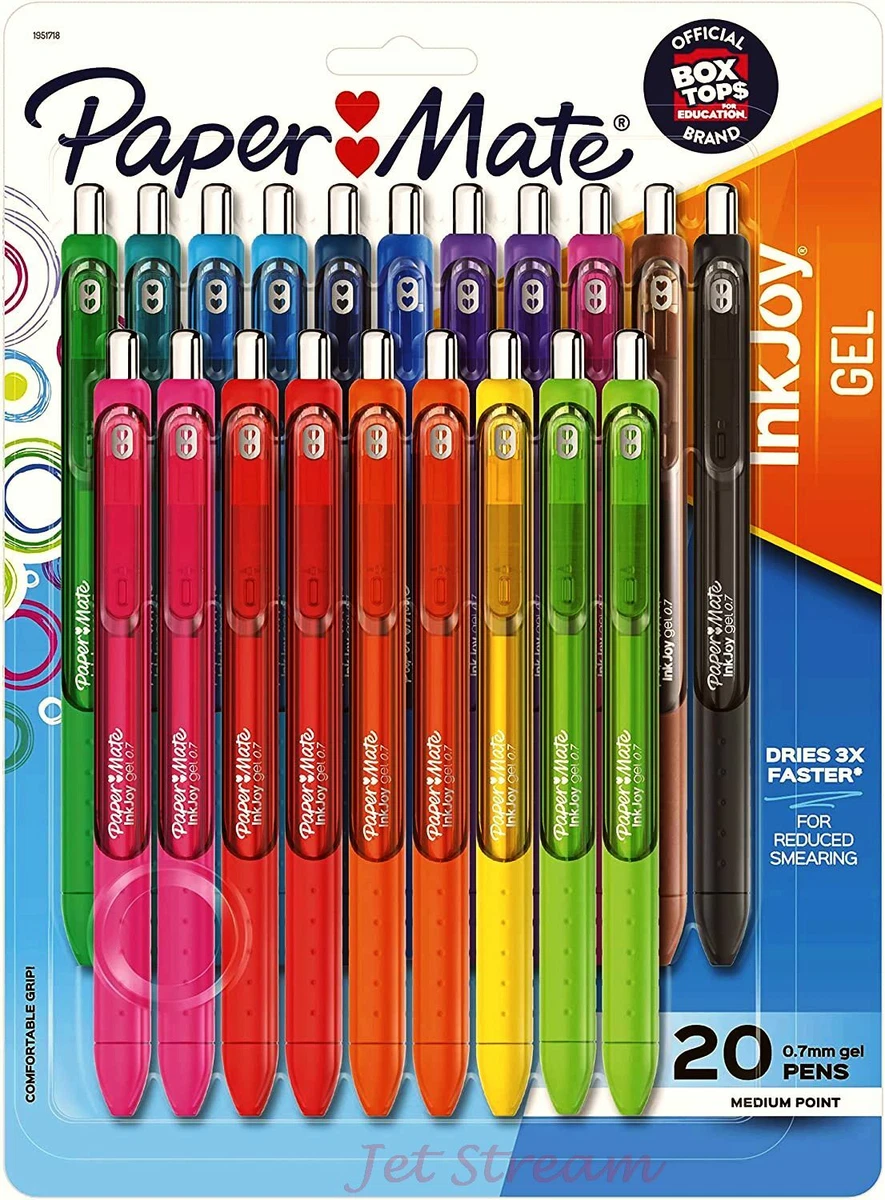 Paper Mate InkJoy Retractable Gel Pens, 0.7mm Medium Pt, Assorted Colors 20  ct