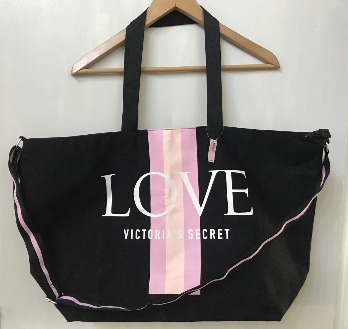 New with Tags Vs Pink Black Logo Tote Bag