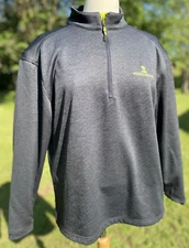 PEBBLE BEACH Dry-Luxe Performance Men's Gray 1/4 Zip Pullover Long Sleeve Size S