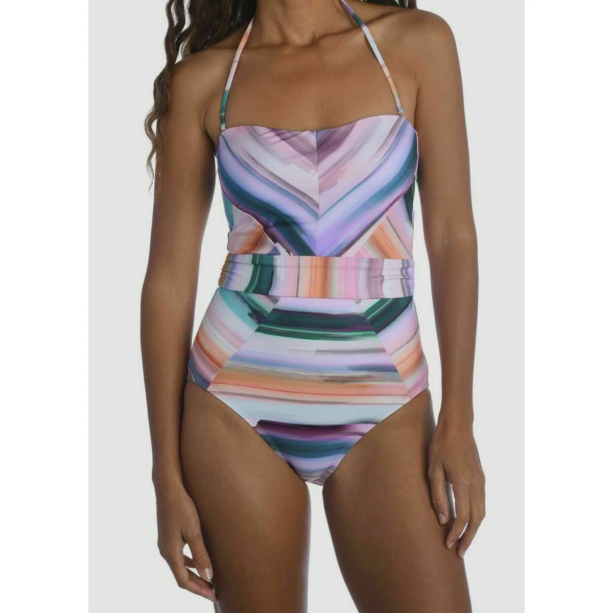 LA BLANCA Ocean Tides Bandeau One-Piece Swimsuit LB1JA10 10 | eBay