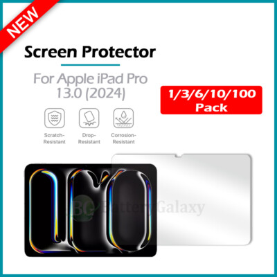 1-100 Lot LCD Ultra Clear HD Screen Protector for Apple iPad Pro 13.0 (2024)